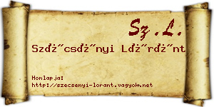 Szécsényi Lóránt névjegykártya