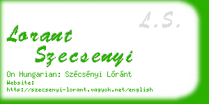lorant szecsenyi business card