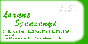 lorant szecsenyi business card